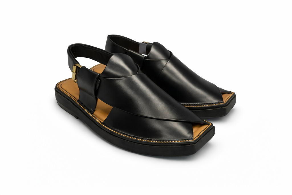 SIGNATURE KAPTAAN CHAPPAL (GLOSSY JET BLACK)