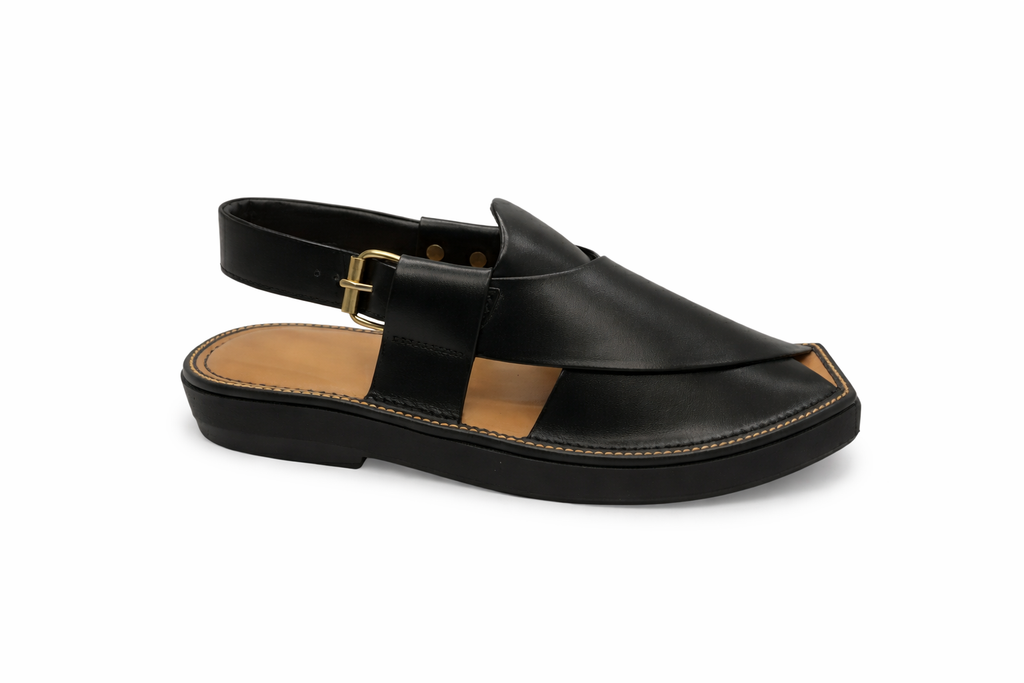 SIGNATURE KAPTAAN CHAPPAL (GLOSSY JET BLACK)